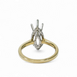 Load image into Gallery viewer, TWO TONE GOLD SEMI MOUNT RING SETTING FOR A MARQUISE CUT CENTER STONE