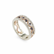 Load image into Gallery viewer, WHITE AND ROSE GOLD S.KASHI RING WITH DIAMONDS AND SAPPHIRE STONES