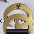 Load image into Gallery viewer, GUCCI BLACK BELT W/ DOUBLE G PEARLY BUCKLE