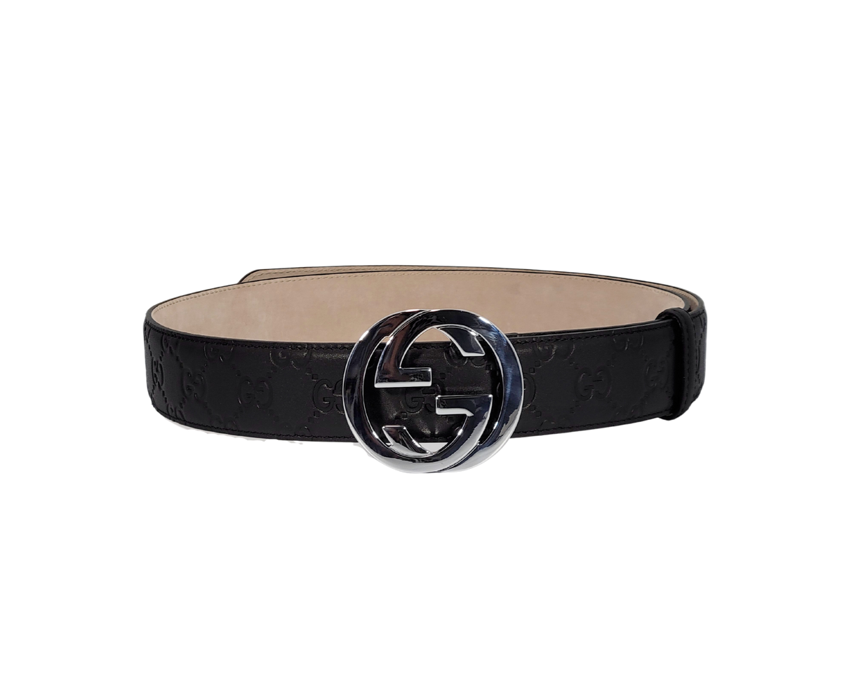 GUCCI SIGNATURE LEATHER BELT – Jewelry Banc
