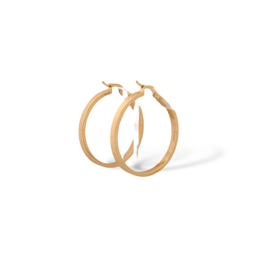 YELLOW GOLD HOOP EARRINGS WITH SIMULATED SCREWS