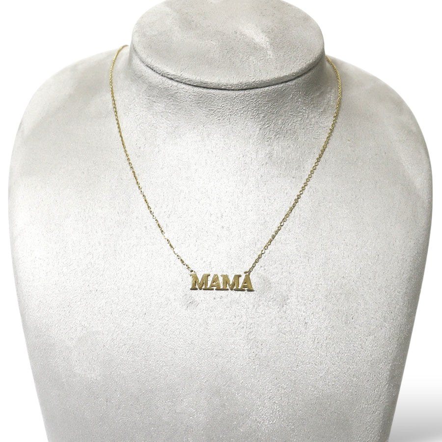 YELLOW GOLD MAMA NECKLACE