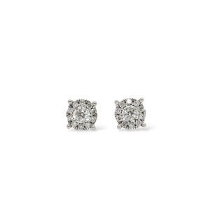 WHITE GOLD NATURAL DIAMONDS STUD EARRINGS