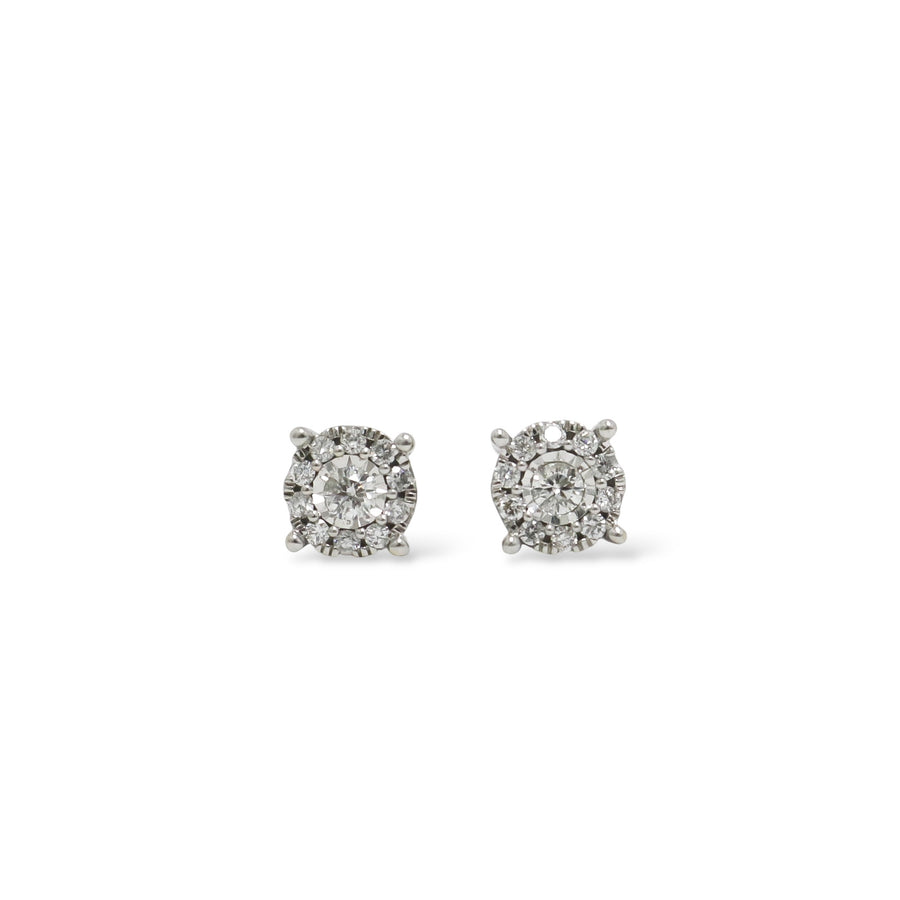 WHITE GOLD NATURAL DIAMONDS STUD EARRINGS