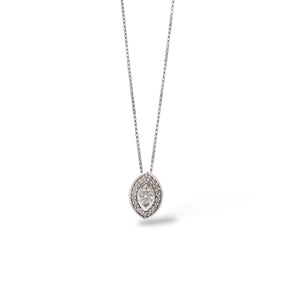 WHITE GOLD NATURAL DIAMONDS PENDANT WITH CHAIN