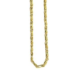 YELLOW GOLD WHEAT LINK NECKLACE