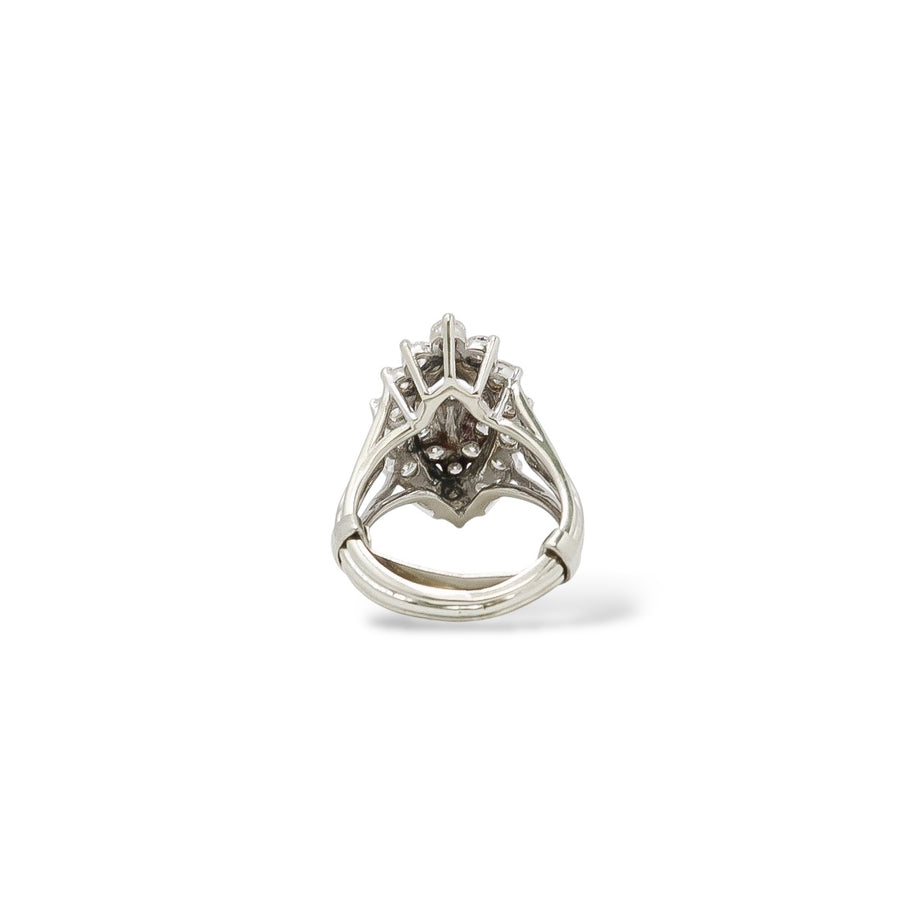 WHITE GOLD LADY'S DIAMON COCKTAIL RING