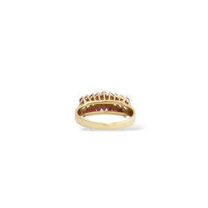 YELLOW GOLD LADY'S RING WITH RUBY AND NATURAL DIAMONDS