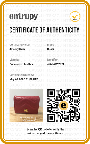 PREOWNED GUCCI GG MARMONT CARD CASE WALLET RED