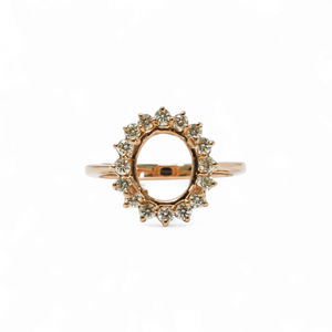 ROSE GOLD SEMI MOUNT RING SETTING FOR OVAL GEMSTONE