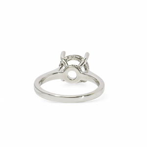 WHITE GOLD SEMI MOUNT RING SETTING FOR A ROUND CENTER STONE