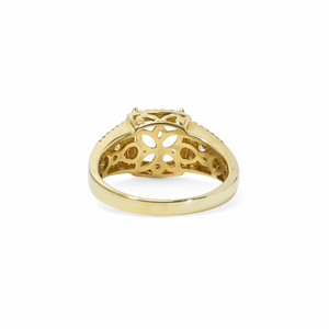 YELLOW GOLD SEMI MOUNT RING SETTING FOR SQUARE STONE