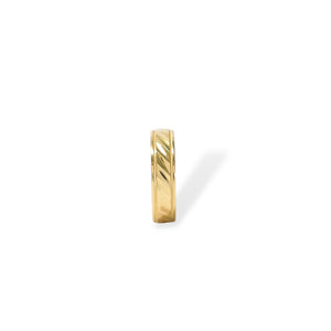 YELLOW GOLD DIAGONAL CUT WEDDING BAND