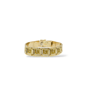 YELLOW GOLD GREEK LINK BRACELET