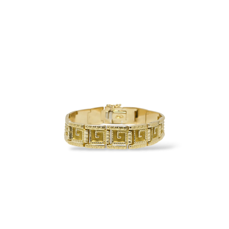 YELLOW GOLD GREEK LINK BRACELET