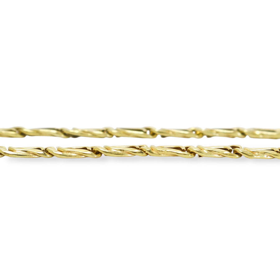 YELLOW GOLD WHEAT LINK NECKLACE