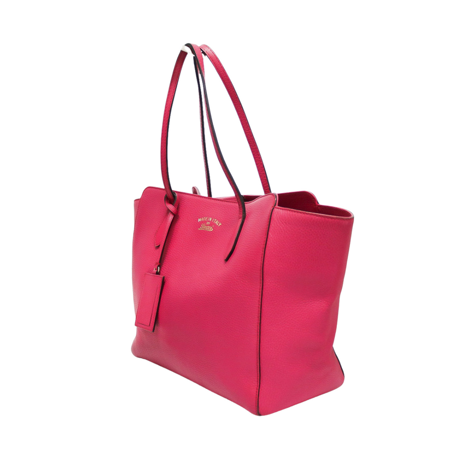 PREOWNED GUCCI LEATHER SWING MEDIUM TOTE