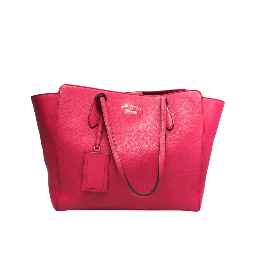 PREOWNED GUCCI LEATHER SWING MEDIUM TOTE