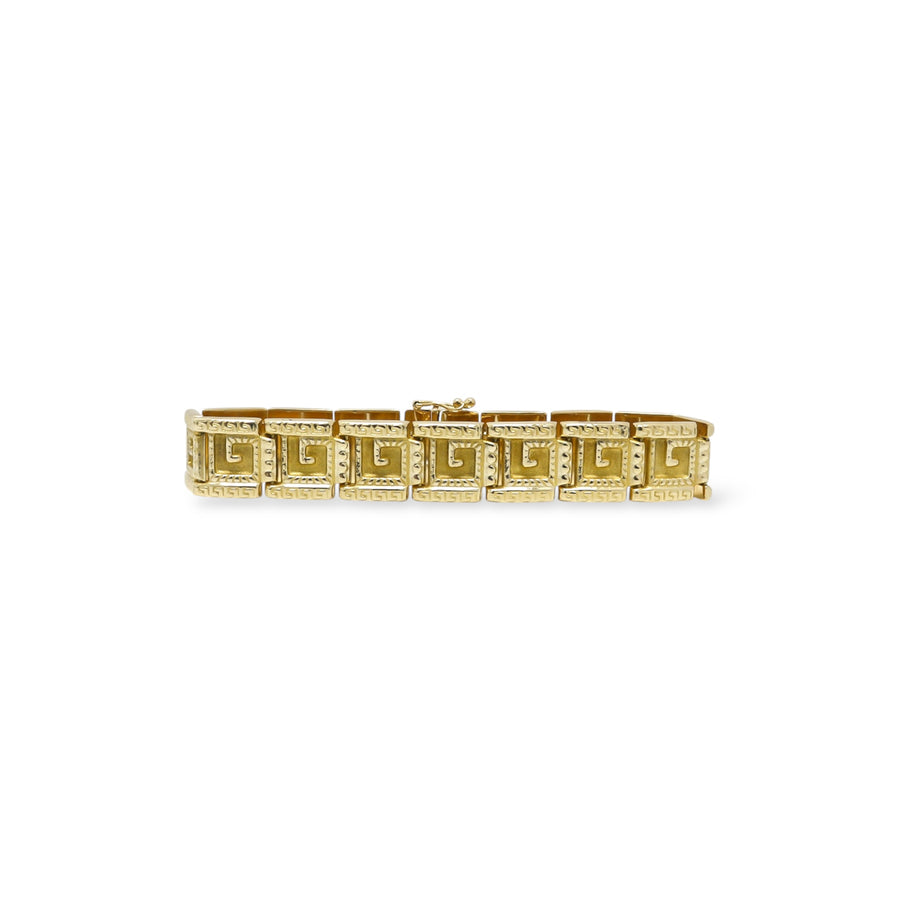 YELLOW GOLD GREEK LINK BRACELET