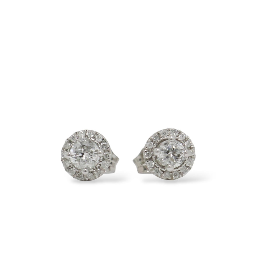 WHITE GOLD NATURAL DIAMOND STUD EARRINGS