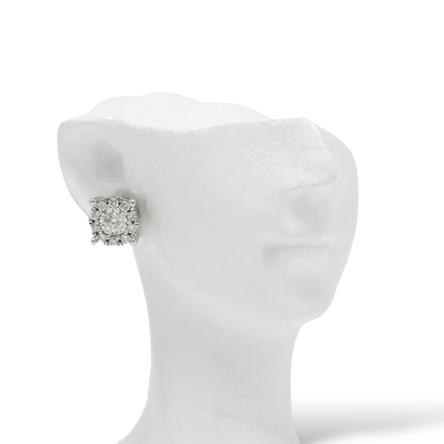 WHITE GOLD NATURAL DIAMONDS STUD EARRINGS