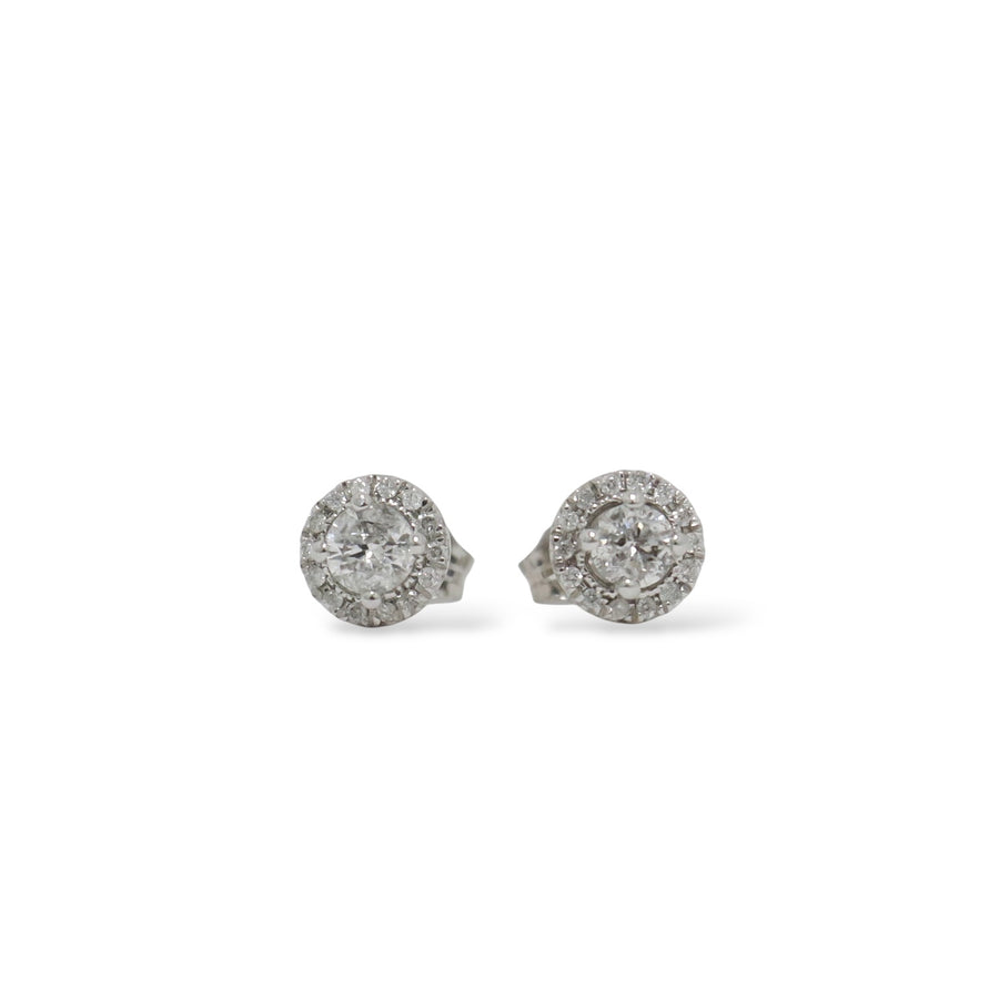 WHITE GOLD NATURAL DIAMOND STUD EARRINGS