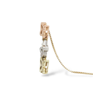 THREE BUTTERFLY DIAMOND PENDANT WITH NECKLACE