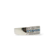Load image into Gallery viewer, WHITE GOLD BLUE &amp; WHITE DIAMOND WEDDING BAND
