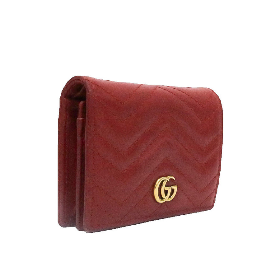 GUCCI GG MARMONT CARD CASE WALLET RED
