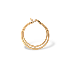 YELLOW GOLD HOOP EARRINGS WITH SIMULATED SCREWS