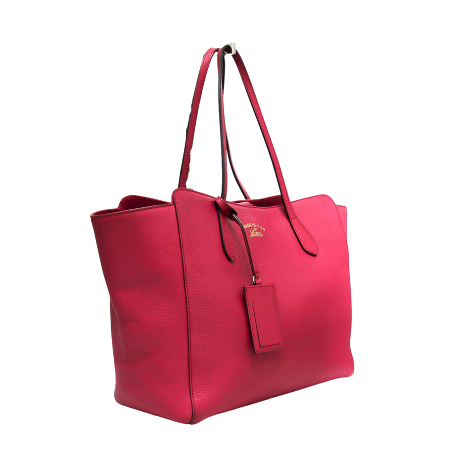 PREOWNED GUCCI LEATHER SWING MEDIUM TOTE