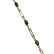 Load image into Gallery viewer, YELLOW GOLD ARTICULATED LINK BRACELET WITH EMERALD GEMSTONES
