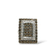 Load image into Gallery viewer, RECTANGULAR COCOA AND WHITE DIAMOND CLUSTER RING
