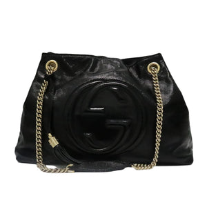 GUCCI SOHO HOBO PATENT LEATHER TOTE