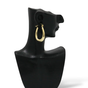 YELLOW GOLD POLISHED HOOP EARRINGS  DROP STYLE