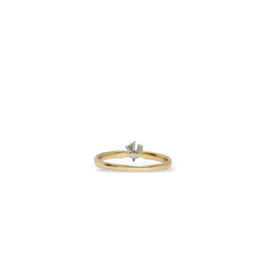 YELLOW GOLD NATURAL DIAMOND SOLITAIRE RING