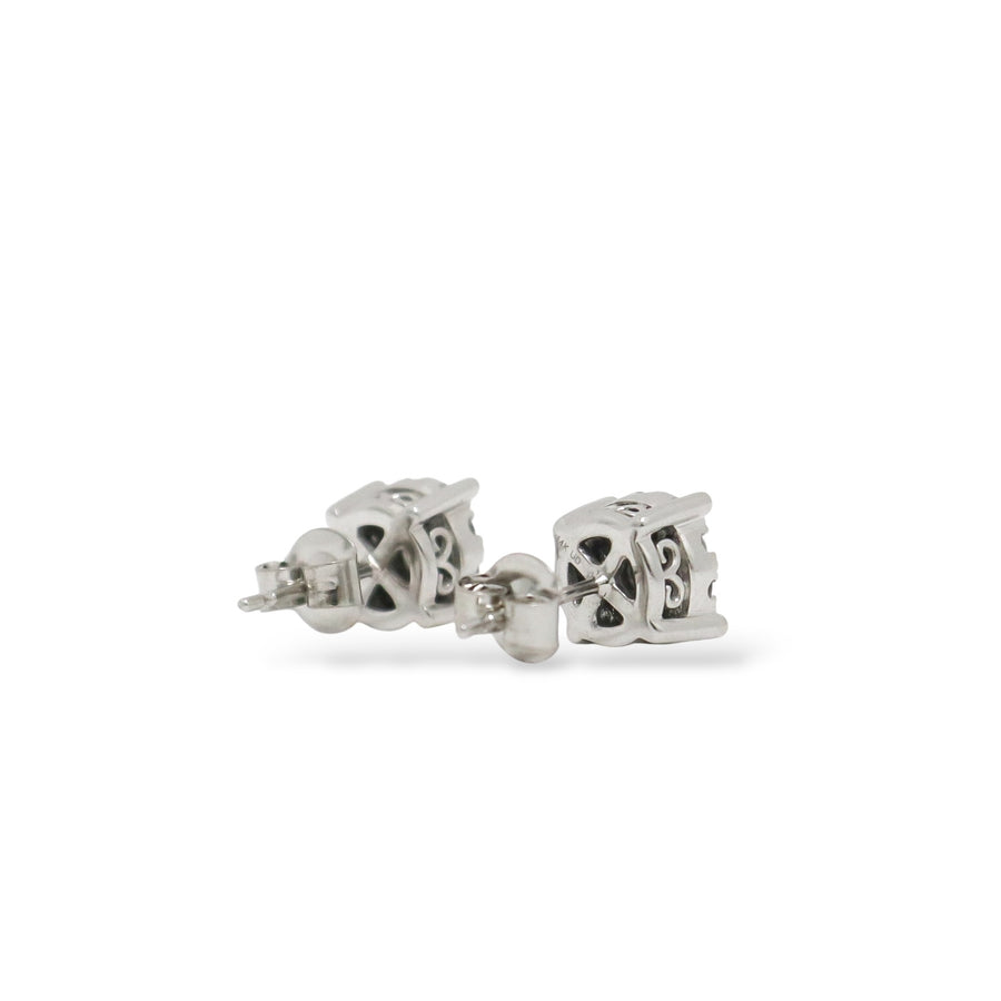 WHITE GOLD NATURAL DIAMONDS STUD EARRINGS