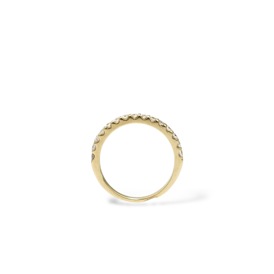 YELLOW GOLD WEDDING RING WITH NATURAL DIAMONDS