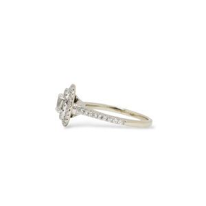 WHITE GOLD TWO ROW BEZEL NATURAL DIAMOND LADY'S RING