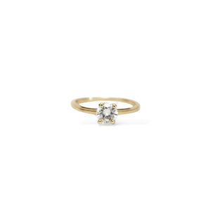 YELLOW GOLD NATURAL DIAMOND SOLITAIRE RING