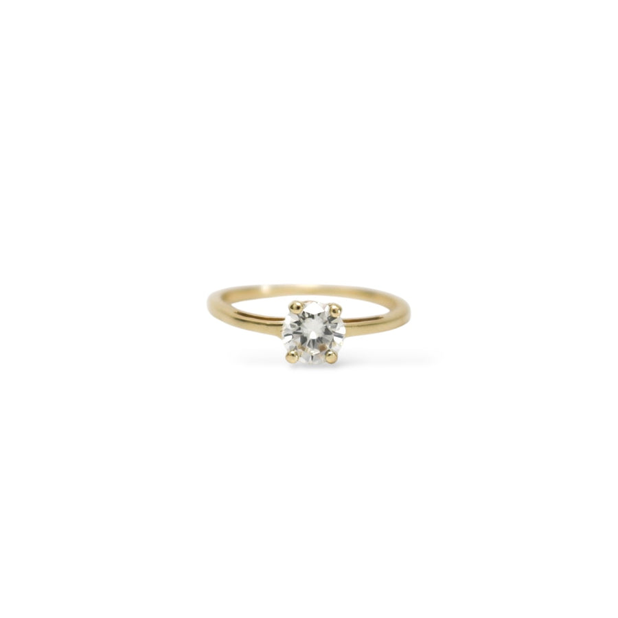 YELLOW GOLD NATURAL DIAMOND SOLITAIRE RING