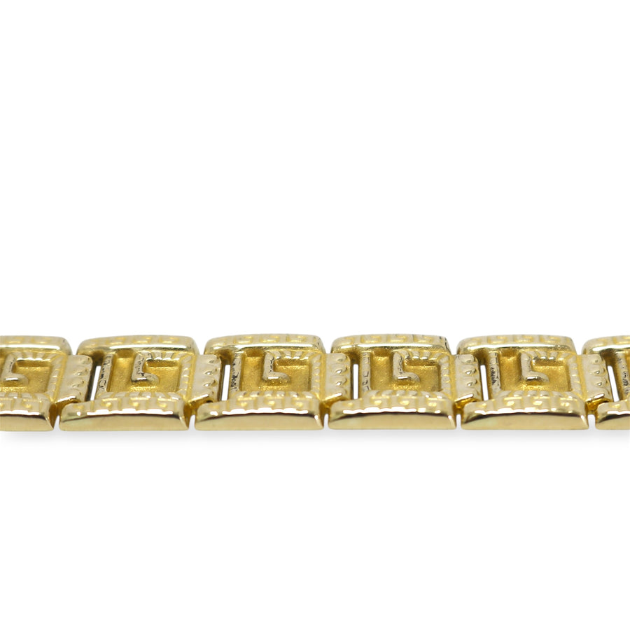 YELLOW GOLD GREEK LINK BRACELET