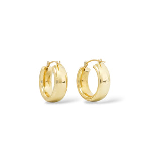 YELLOW GOLD SMOOTH HOOP EARRINGS
