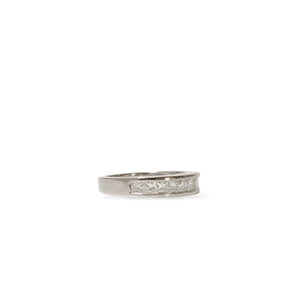 WHITE GOLD PRINCESS CUT NATURAL DIAMOND ANNIVERSARY RING