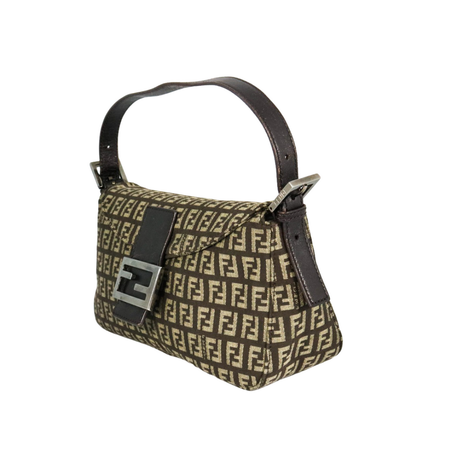 PREOWNED FENDI ZUCCHINO CANVAS BAGUETTE