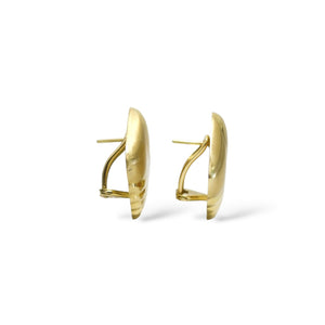 YELLOW GOLD SQUARE EARRINGS POLISHED AND SANDBLASTED
