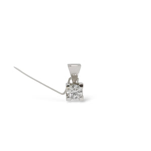 WHITE GOLD NATURAL DIAMOND PENDANT WITH NECKLACE