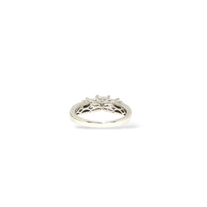 WHITE GOLD PRINCESS CUT PAST,PRESENT,AND FUTURE RING