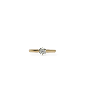 YELLOW GOLD NATURAL DIAMOND SOLITAIRE RING