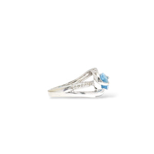 WHITE GOLD SWISS BLUE TOPAZ RING